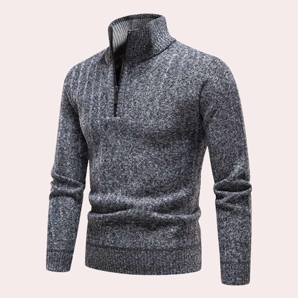 Thayer - Warm men's sweater with turtleneck and zipper