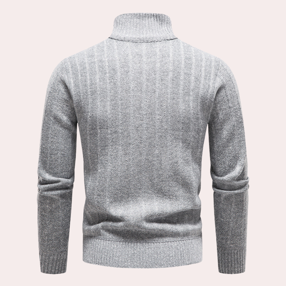 Thayer - Warm men's sweater with turtleneck and zipper