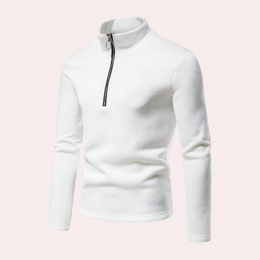 Nils - Casual men's sweater with zip collar