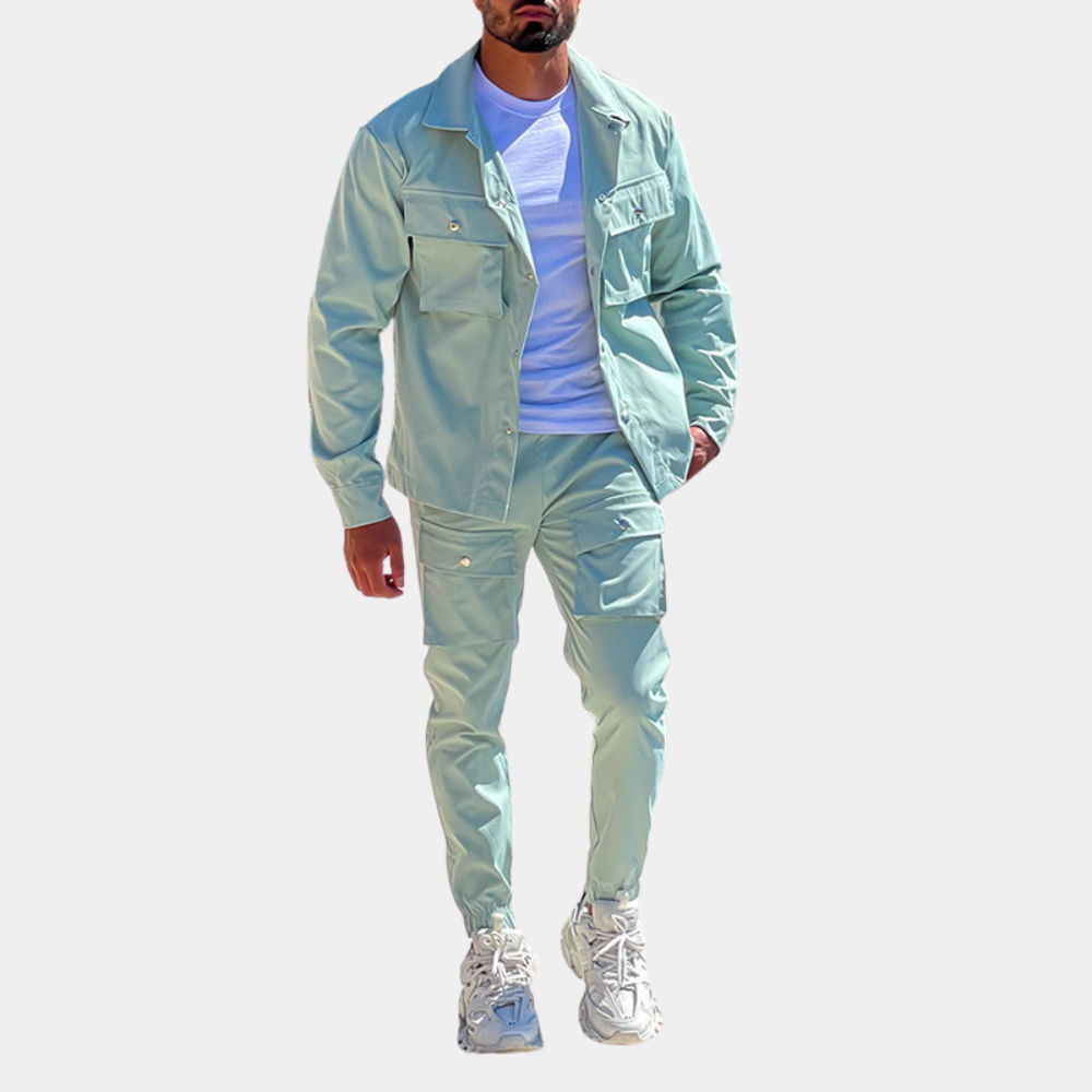 Pasquale - Trendy two-piece cargo suit for men