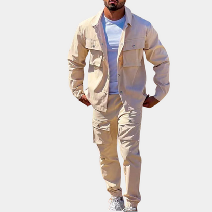 Pasquale - Trendy two-piece cargo suit for men