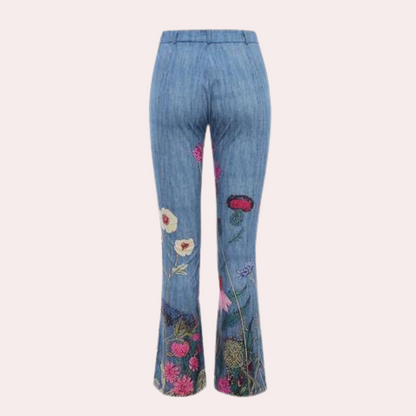 Rosmunda - Women's flare jeans with buttons