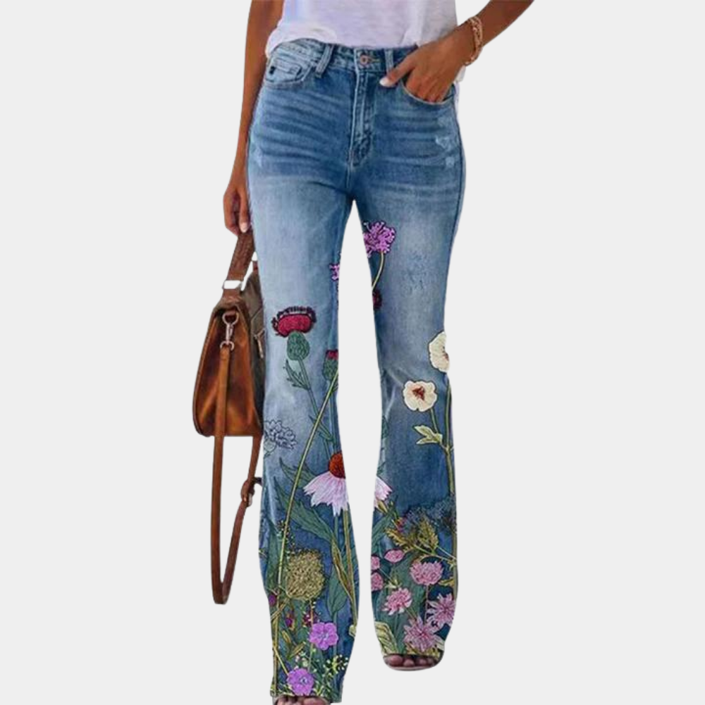 Rosmunda - Women's flare jeans with buttons