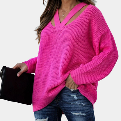 Eva - Women's sweater with stylish v-neck