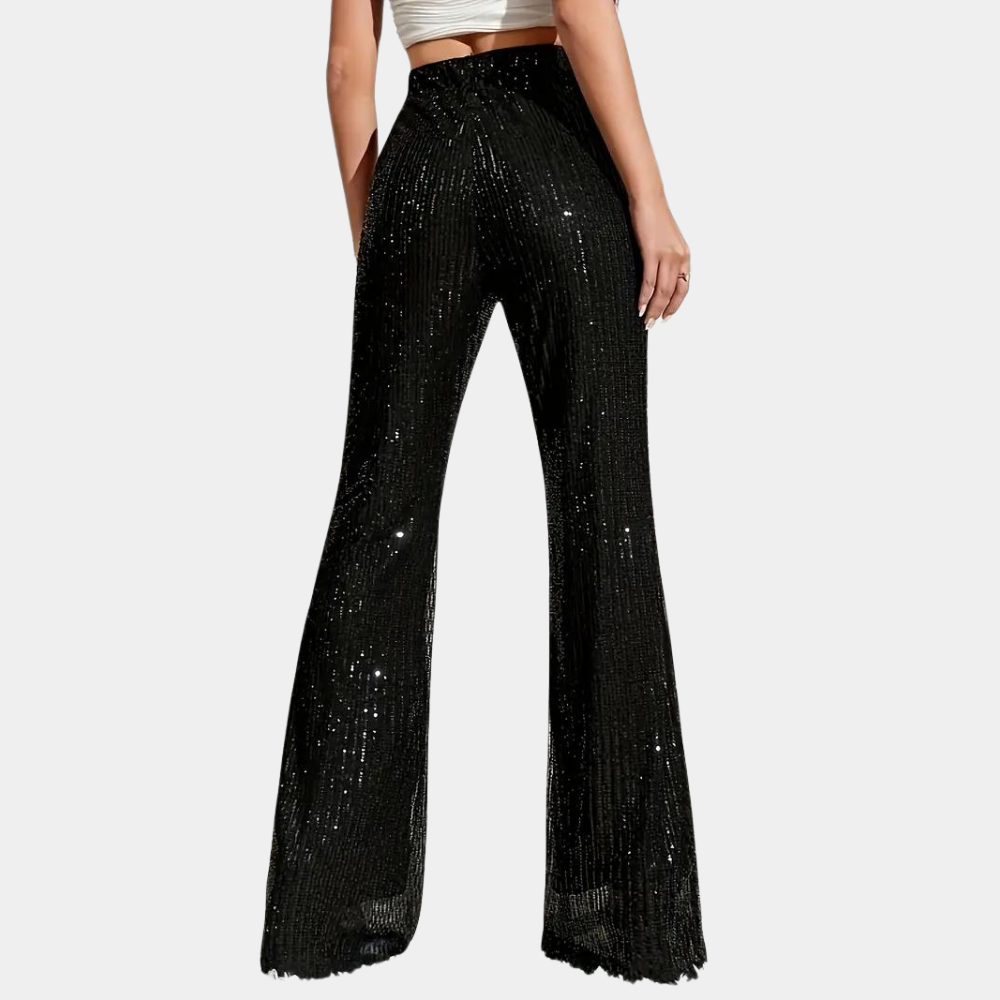 Miuccia - Elegant flared trousers with sequins