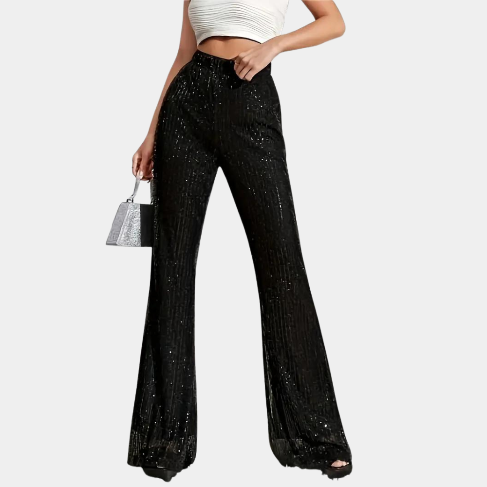 Miuccia - Elegant flared trousers with sequins