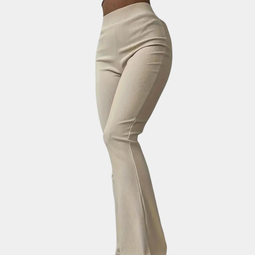 Franca - Ribbed flared trousers for women