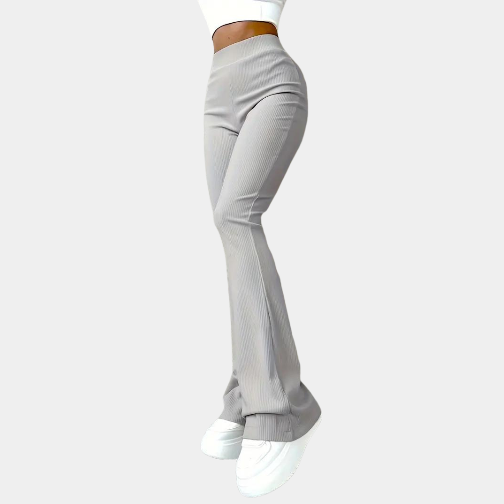 Franca - Ribbed flared trousers for women