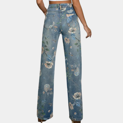 Asenka - Floral jeans for women