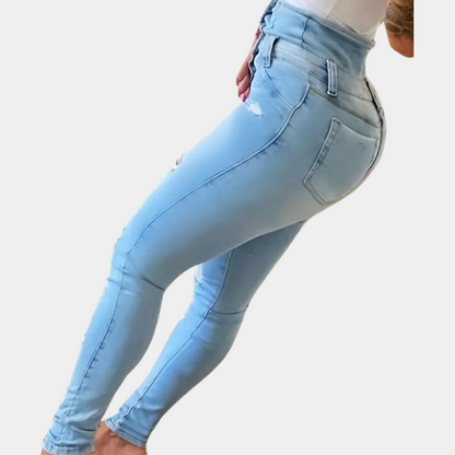 Elizabete - High Waist Ripped Jeans for Women