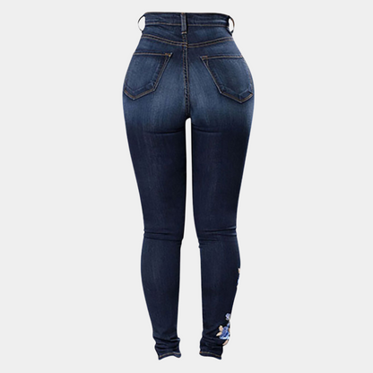 Ingrida - Embroidered skinny jeans for women