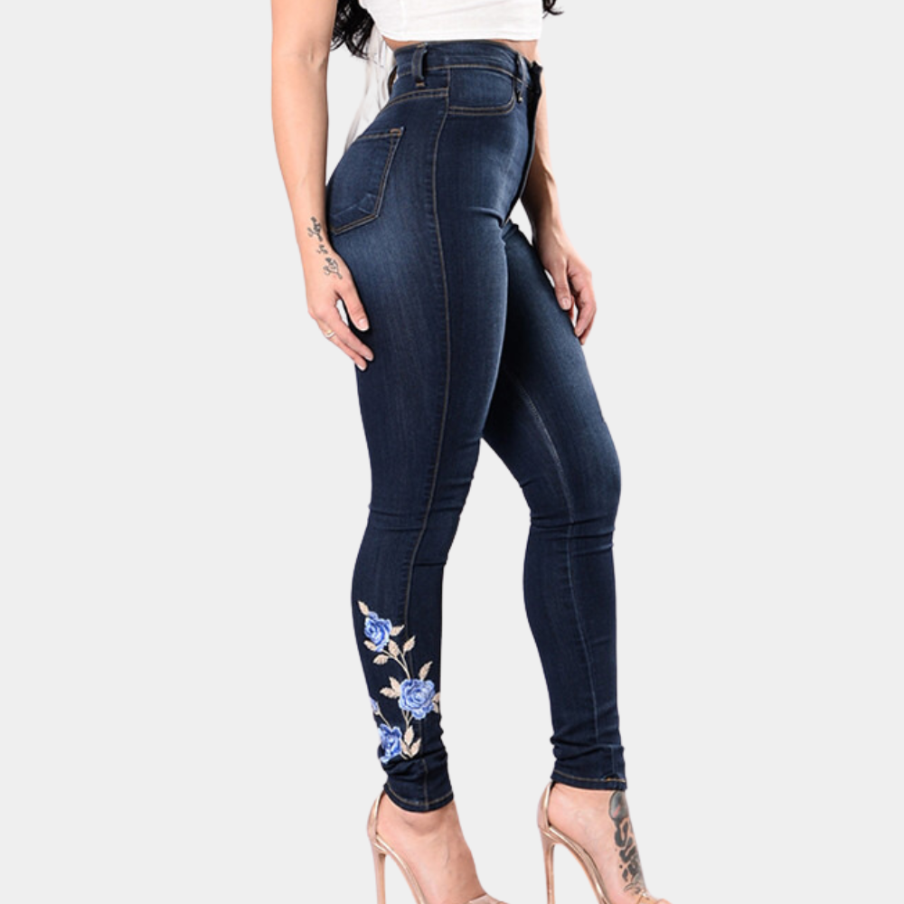 Ingrida - Embroidered skinny jeans for women