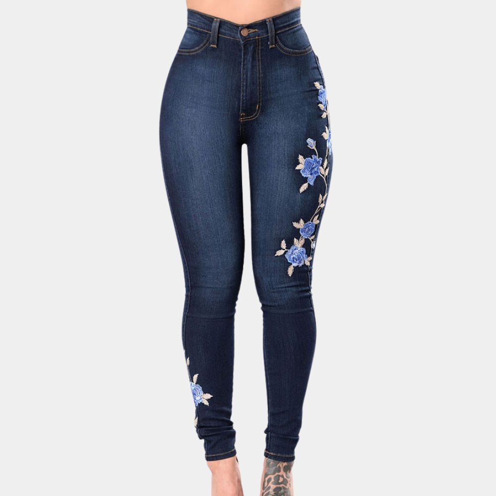 Ingrida - Embroidered skinny jeans for women