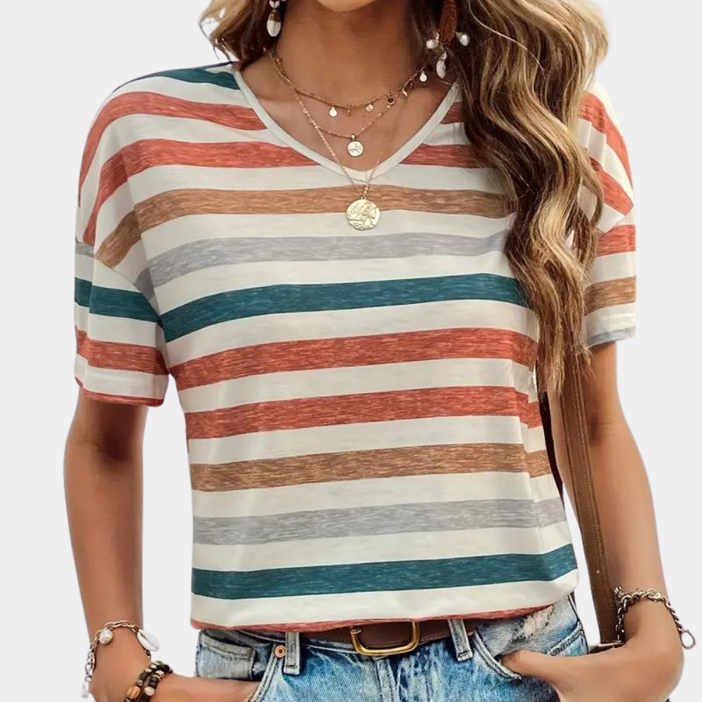 Aika - Casual striped women's t-shirt