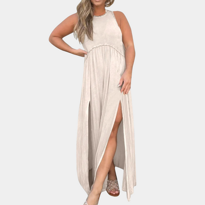 Anda - Simple long women's dress with slit