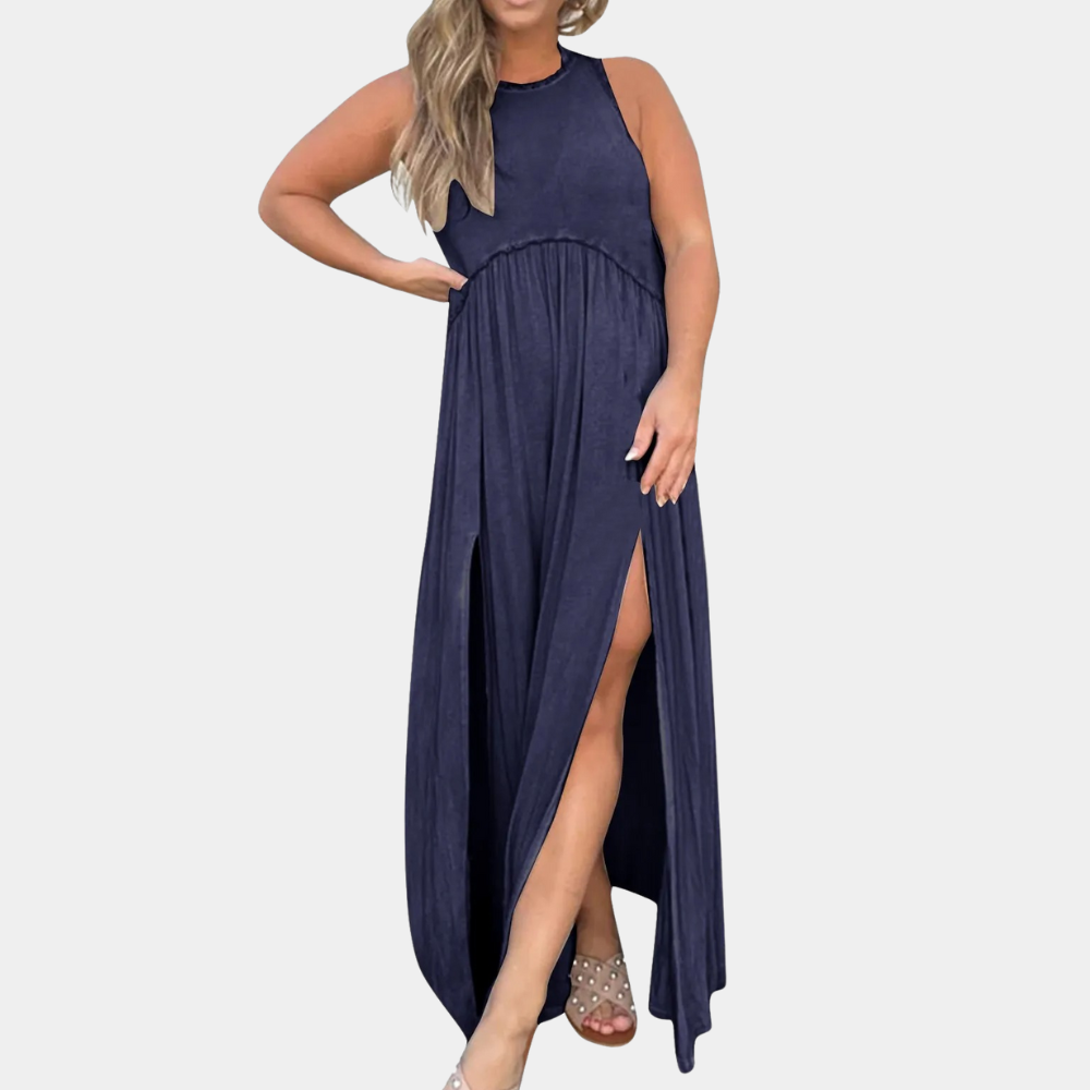 Anda - Simple long women's dress with slit