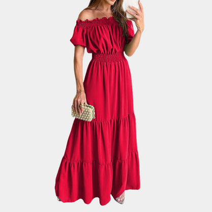 Elegant off shoulder maxi dress for women