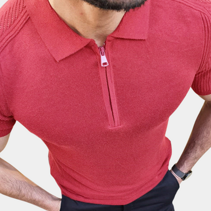 Men's polo shirt with zipper