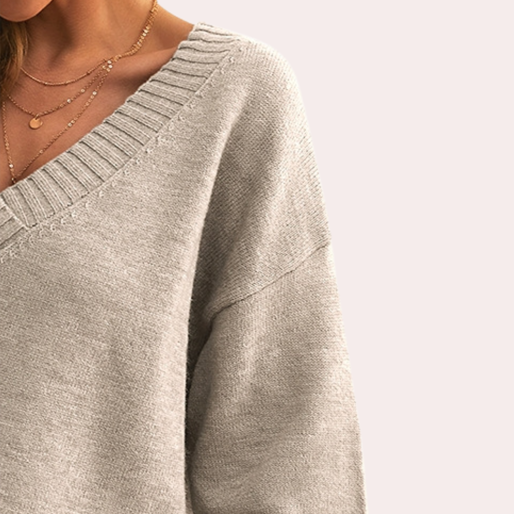 Elegant women's sweater with v-neck