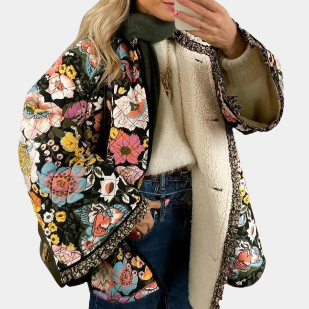 Trendy floral ladies coat