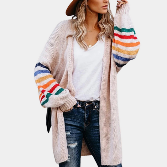 Women's cardigan with rainbow print