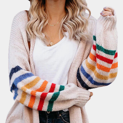 Women's cardigan with rainbow print