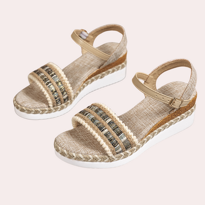 Trendy summer women's sandals with wedge heel