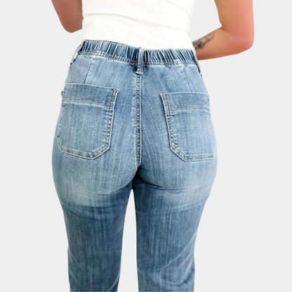 Broek met hoge taille en koord voor dames