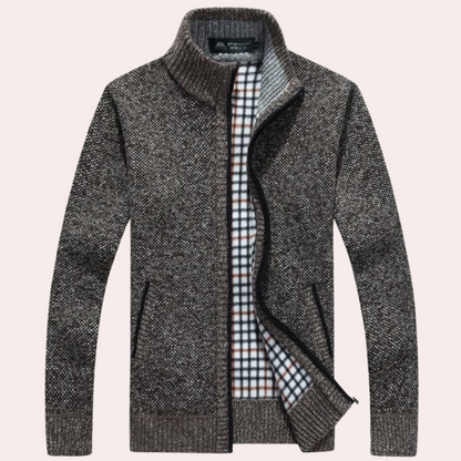 Casual knitted men's cardigan