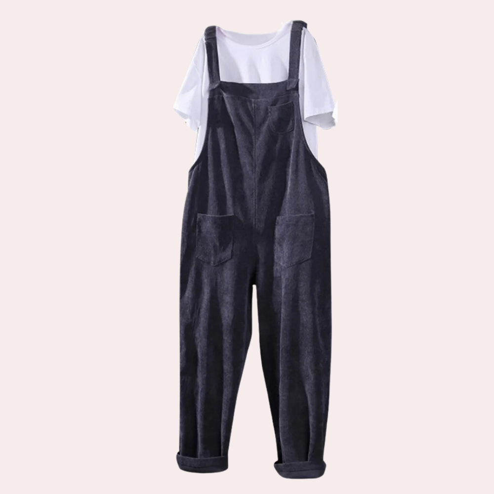 Casual corduroy jumpsuit for women