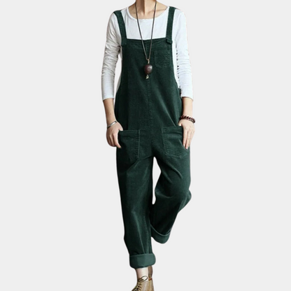 Casual corduroy jumpsuit for women