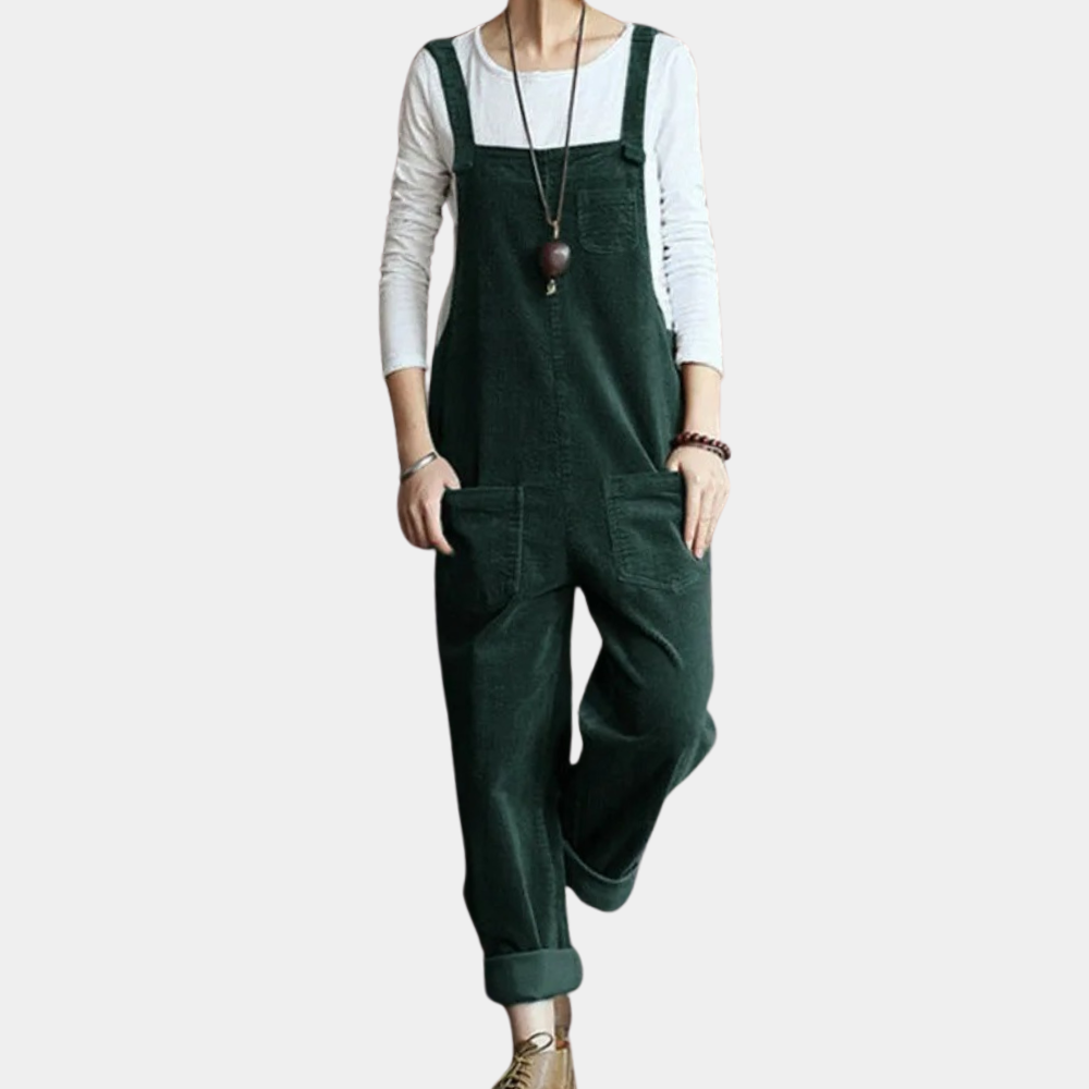 Casual corduroy jumpsuit for women