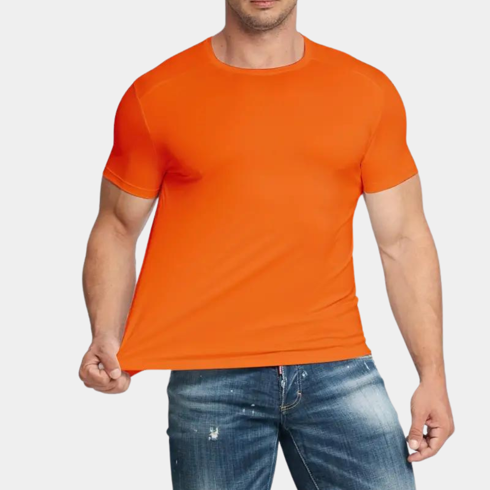 Orange crew neck t-shirt