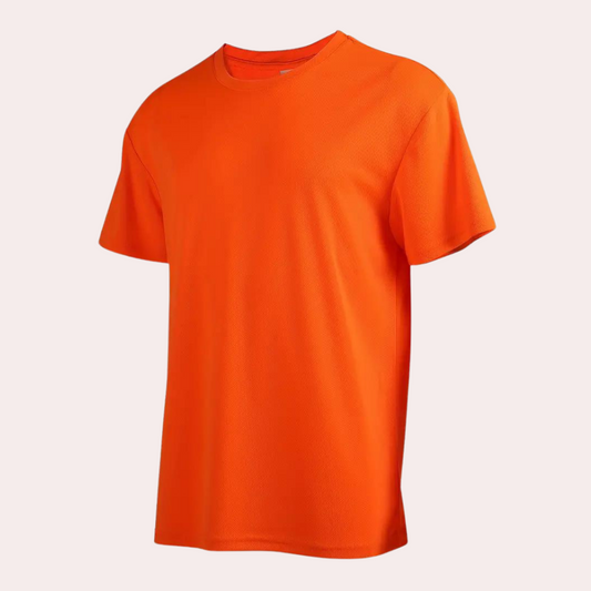 Orange crew neck t-shirt