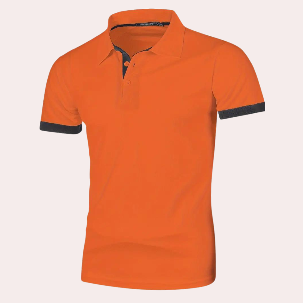 Stylish orange men's polo shirt