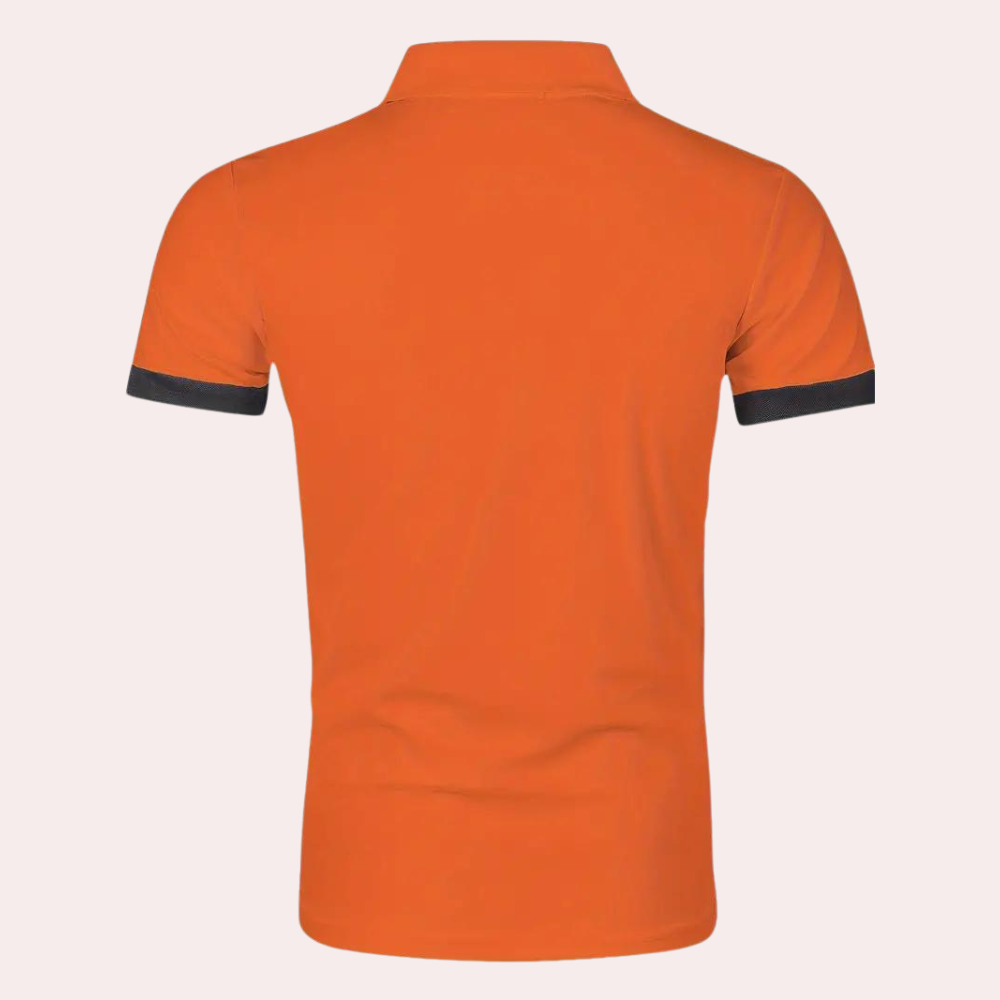 Stijlvol oranje herenpoloshirt