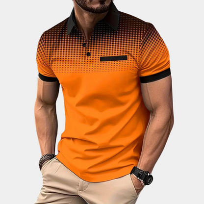 Orange shirt with dots for men