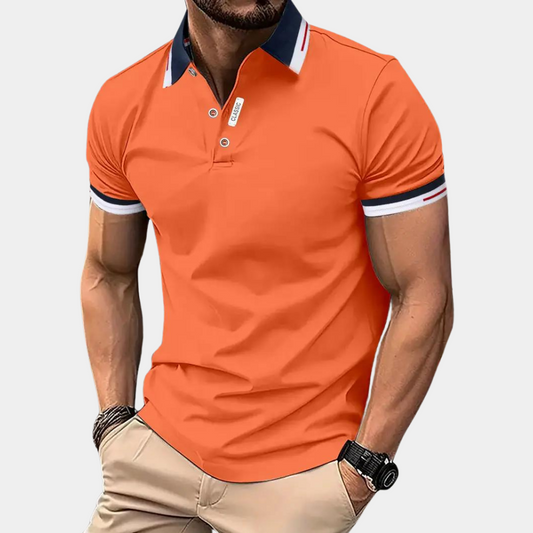 Elegant orange men's polo shirt