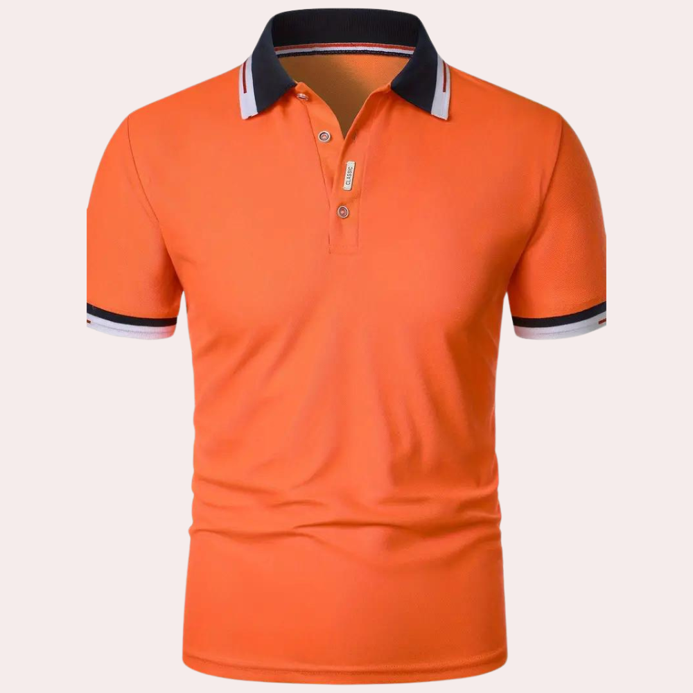 Elegant orange men's polo shirt