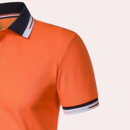 Elegant orange men's polo shirt