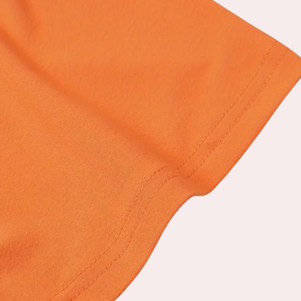 Slim fit oranje heren t-shirt met col