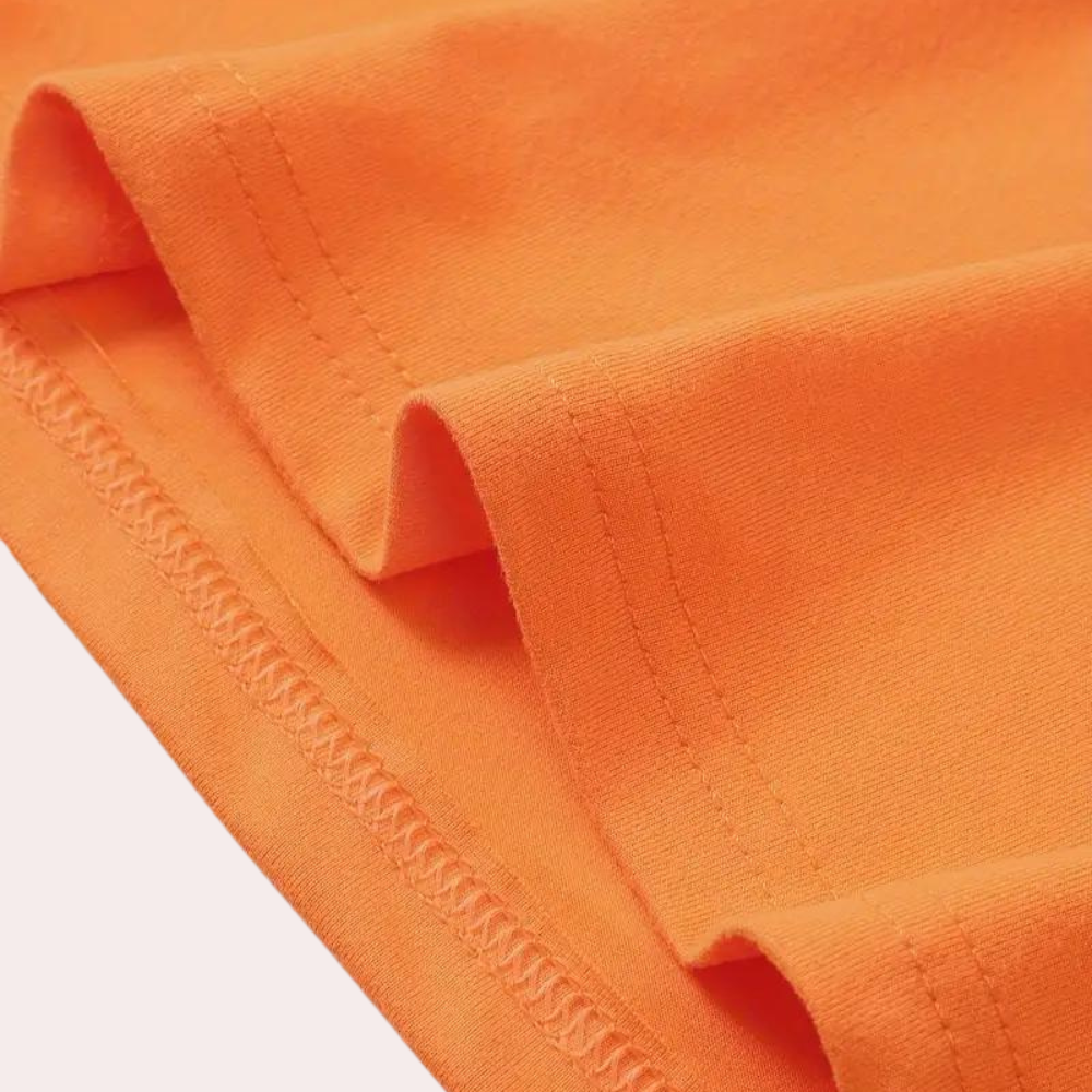 Slim fit oranje heren t-shirt met col