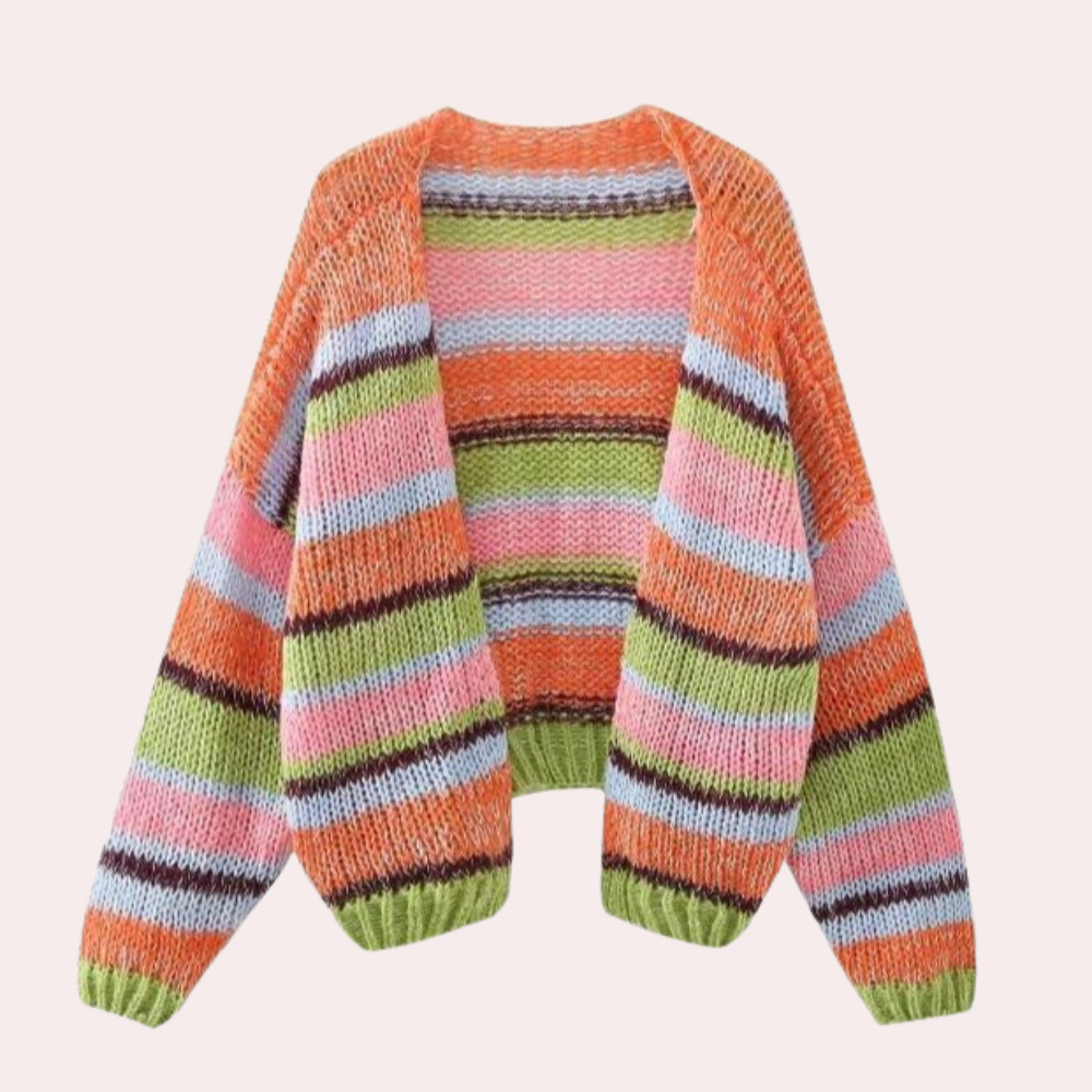 Colorful striped women's sweater