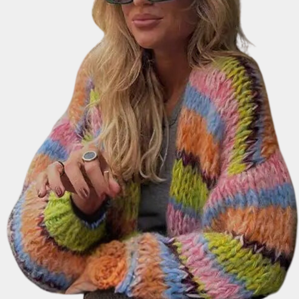 Colorful striped women's sweater