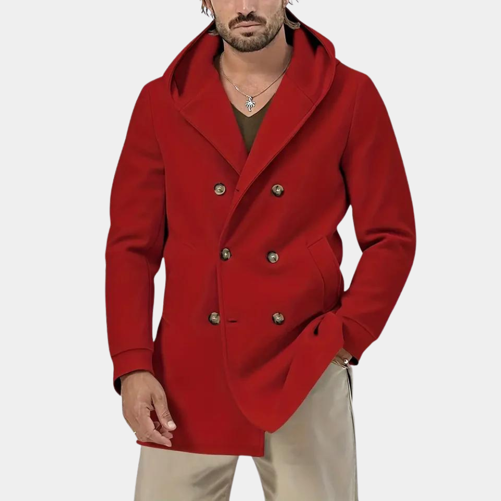 Men's Casual Hooded Trench Coat