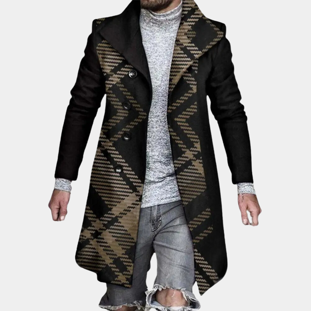 Mid-length stylish coat for men