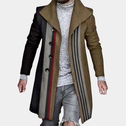 Mid-length stylish coat for men