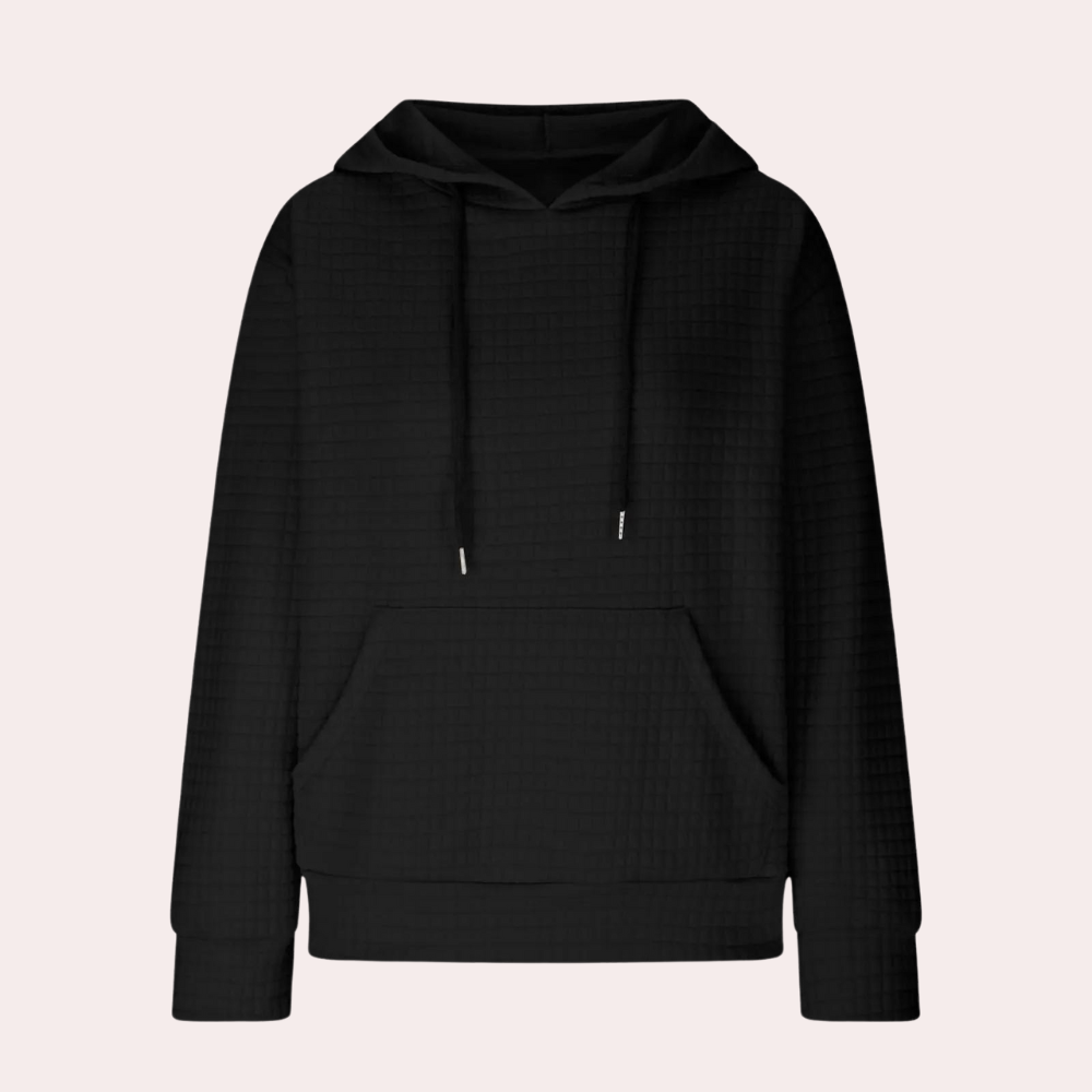 Casual hooded pullover with drawstring for women