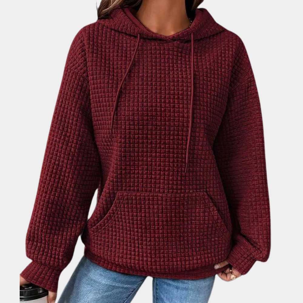 Casual hooded pullover with drawstring for women