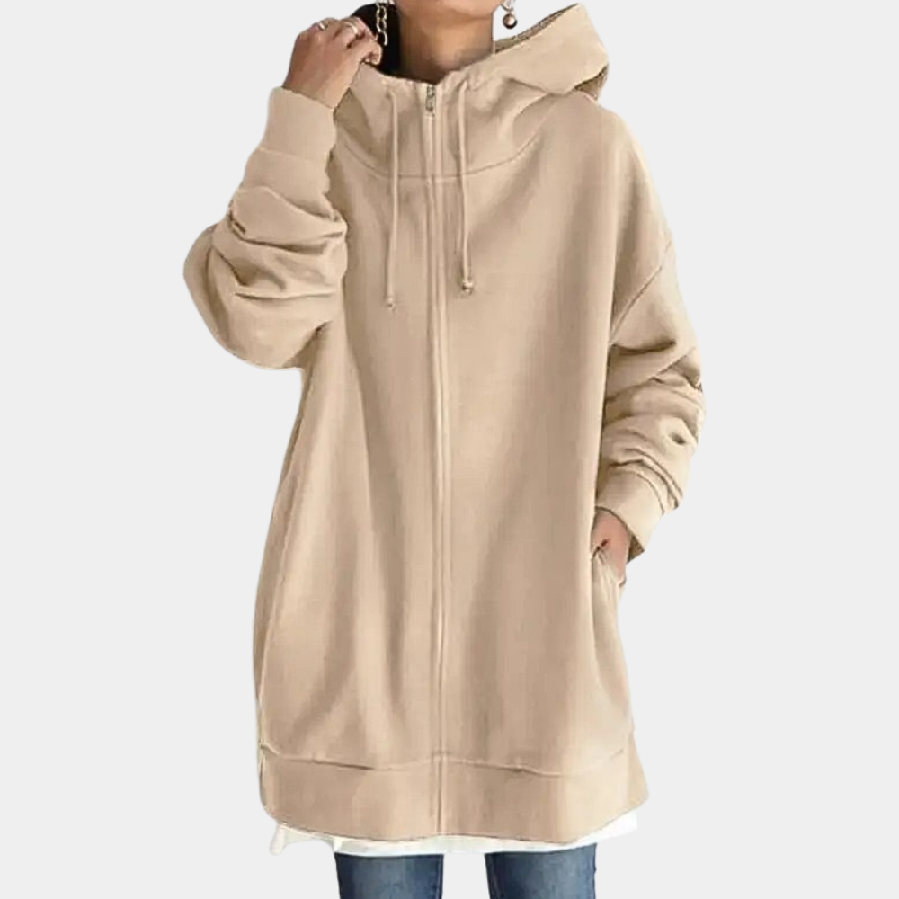 Stylish zip-up hoodie for women